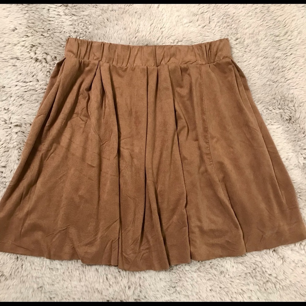 Suede mini skirt